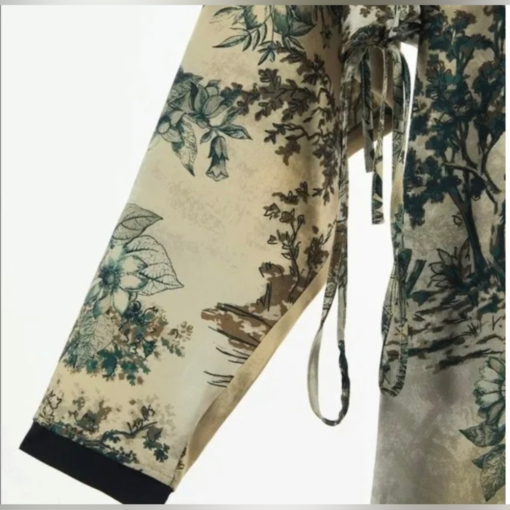 ZARA PRINTED WRAP ROBE - Picture 8 of 8